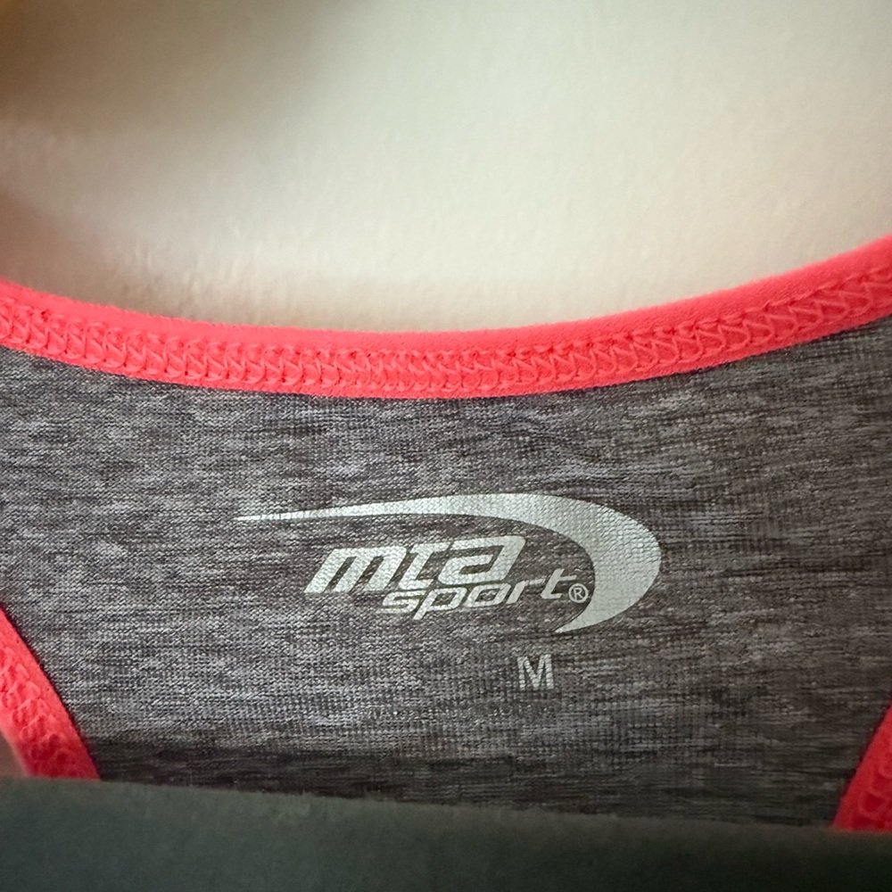 MTA Sport Charcoal and Neon Pink Tank Top - Picture 3 of 4